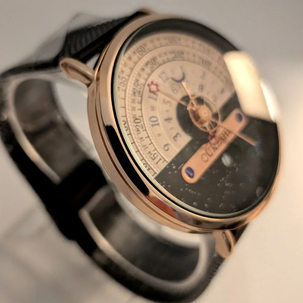 UNIQUE Oukeshi Moon & Stars Pointer Stainless Steel Luxury Watch
